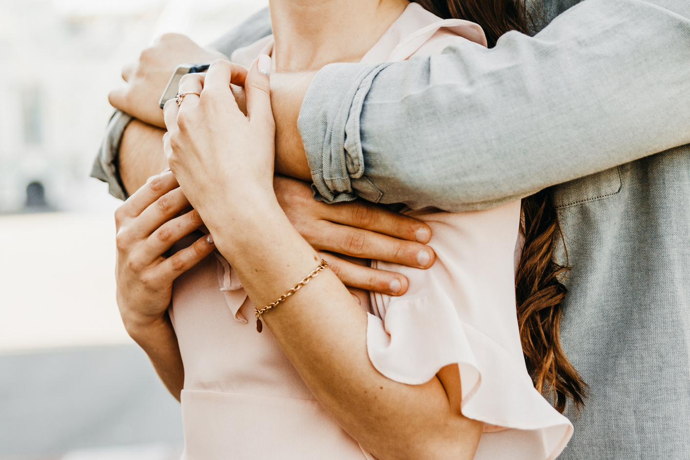 Couple Hugging Outdoors